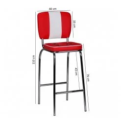 Mooved Chaise de bar Bloomery - Imitation cuir / Métal - Chrome - Rouge / Blanc -Commodes enfant Soldes 1000211729 200506 12473200117 SKETCH DETAILS P000000001000211729 sketch