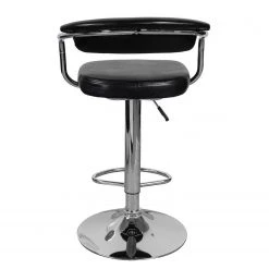 Kayoom Chaises de bar Midnight I (lot de 2) - Imitation cuir / Métal - Chrome - Noir -Commodes enfant Soldes 1000214196 200529 06043100141 DETAILS P000000001000214196