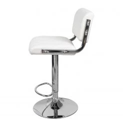Kayoom Chaises de bar Midnight II (lot de 2) - Imitation cuir / Métal - Chrome - Blanc -Commodes enfant Soldes 1000214197 200529 06043700149 DETAILS P000000001000214197