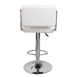 Kayoom Chaises de bar Midnight II (lot de 2) - Imitation cuir / Métal - Chrome - Blanc -Commodes enfant Soldes 1000214197 200529 06043800150 DETAILS P000000001000214197