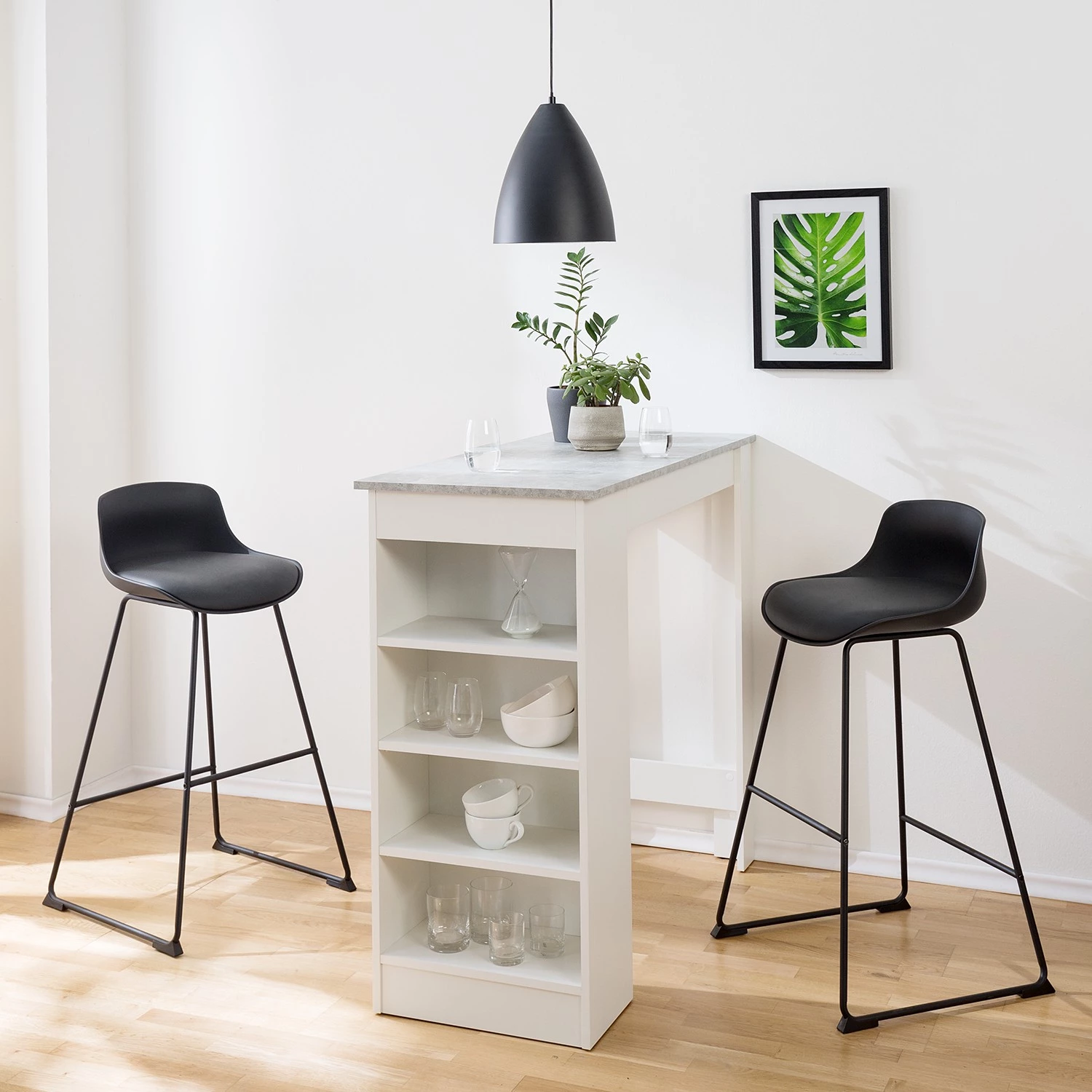 Mørteens Chaises de bar Skelde (lot de 2) - Noir 2 Mørteens Chaises de bar Skelde (lot de 2) - Noir – Image 2