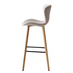 Mørteens Chaises de bar Livaras (lot de 2) - Hévéa massif - Hévéa - Tissu Radis: Crème -Commodes enfant Soldes 1000215110 210115 12245700003 DETAILS P000000001000215110