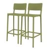 Blanke Design Chaises de bar Lisboa I (lot de 2) - Vert olive