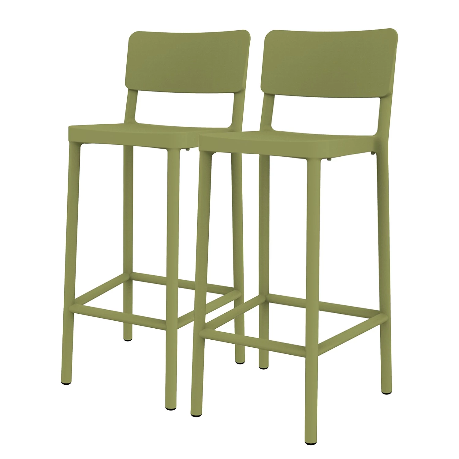 Blanke Design Chaises de bar Lisboa I (lot de 2) - Vert olive 1 Blanke Design Chaises de bar Lisboa I (lot de 2) - Vert olive