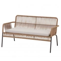 Julià Grup Banc de jardin Samantha - Acier / Polyester - Beige / Gris