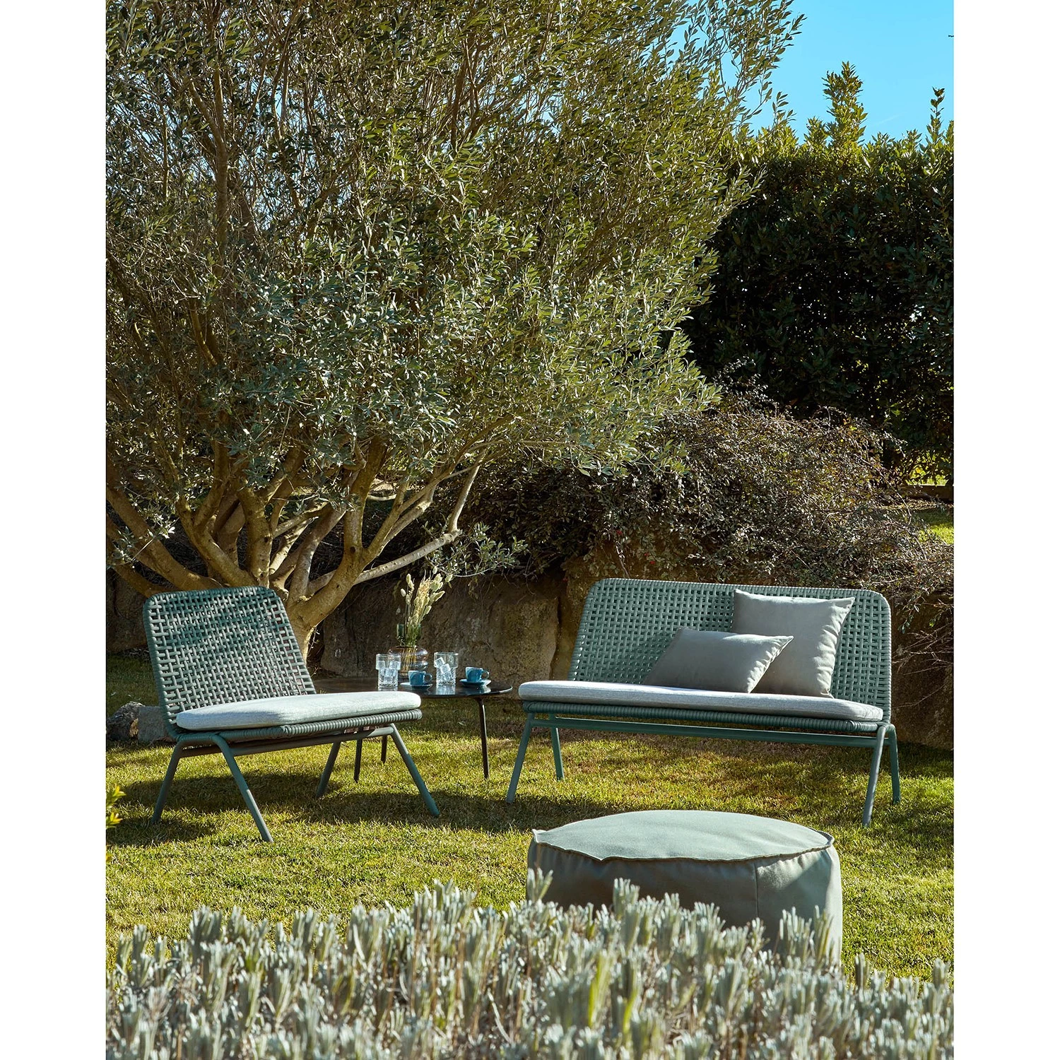 Julià Grup Banc de jardin Wivina - Acier / Polyester - Vert / Gris 2 Julià Grup Banc de jardin Wivina - Acier / Polyester - Vert / Gris – Image 2