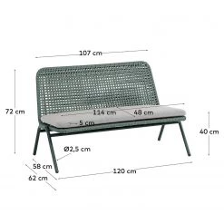 Julià Grup Banc de jardin Wivina - Acier / Polyester - Vert / Gris 23 Julià Grup Banc de jardin Wivina - Acier / Polyester - Vert / Gris -Commodes enfant Soldes 1000216697 200703 16585800064 SKETCH DETAILS P000000001000216697 sketch