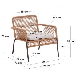 Julià Grup Chaise de jardin Samantha - Acier / Polyester - Beige / Gris -Commodes enfant Soldes 1000216719 200703 16591300253 SKETCH DETAILS P000000001000216719 sketch