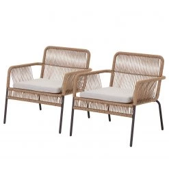 Julià Grup Chaise de jardin Samantha - Acier / Polyester - Beige / Gris