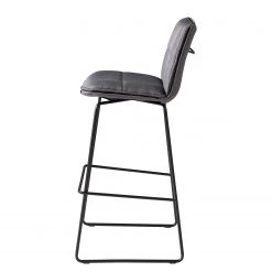 Fredriks Chaises de bar Helos (lot de 2) - Tissage à plat / Métal - Gris / Noir mat - Anthracite -Commodes enfant Soldes 1000218471 210120 13454900011 DETAILS P000000001000218471