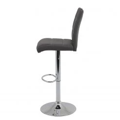 Fredriks Chaises de bar Malte (lot de 2) - Imitation cuir / Métal - Chrome - Gris foncé -Commodes enfant Soldes 1000218722 200714 11153900023 DETAILS P000000001000218722