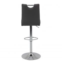 Fredriks Chaises de bar Malte (lot de 2) - Imitation cuir / Métal - Chrome - Gris foncé -Commodes enfant Soldes 1000218722 200714 11154000026 DETAILS P000000001000218722