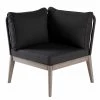 Jardi Fauteuil d’angle Fifo - Acacia massif / Polyester - Gris