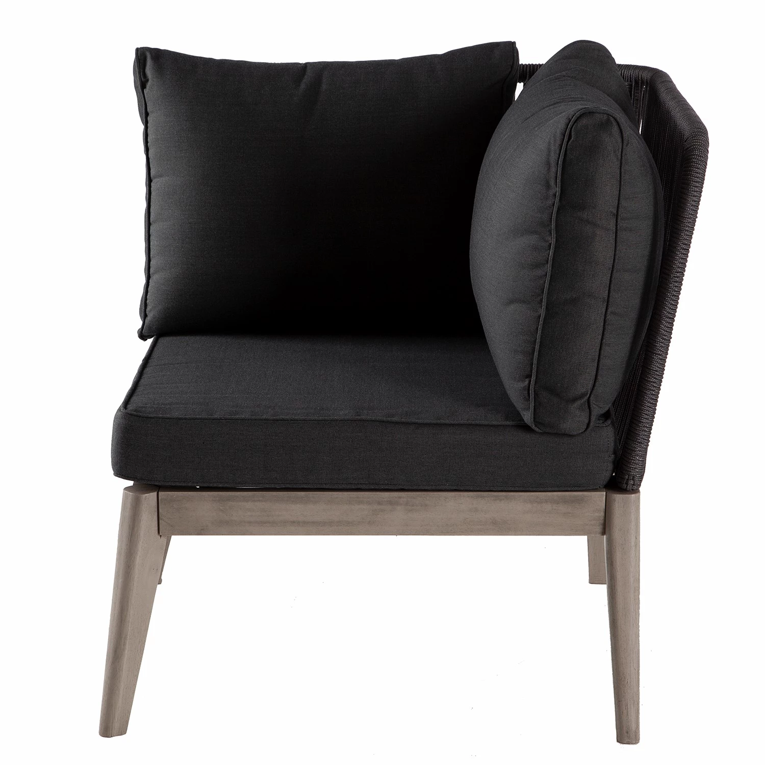 Jardi Fauteuil d’angle Fifo - Acacia massif / Polyester - Gris 3 Jardi Fauteuil d’angle Fifo - Acacia massif / Polyester - Gris – Image 3