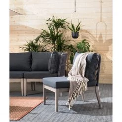 Jardi Fauteuil lounge extérieur Fifo - Acacia massif / Polyester - Gris -Commodes enfant Soldes 1000218754 210507 15394100009 MOOD DETAILS P000000001000218754 mood