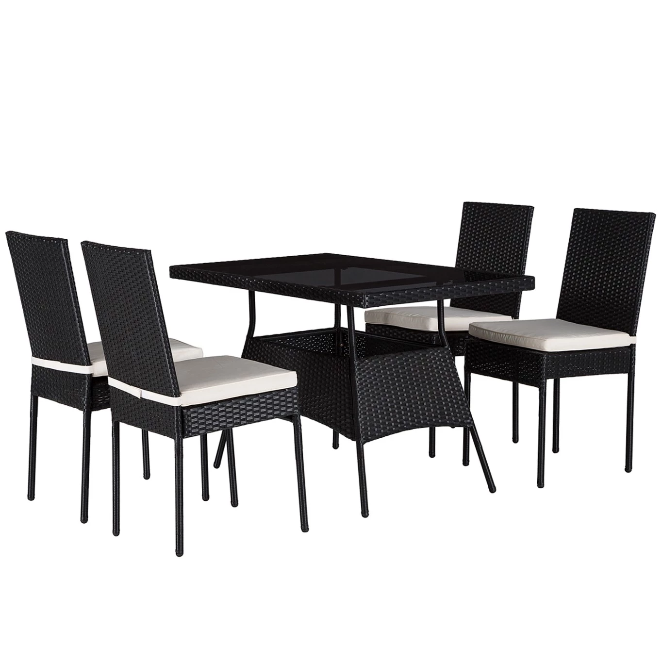 Ensemble de jardin Vent (5 éléments) - Polypropylène / Polyester - Marron / Noir 1 Ensemble de jardin Vent (5 éléments) - Polypropylène / Polyester - Marron / Noir