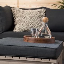 Jardi Tabouret extérieur Fifo - Acacia massif / Polyester - Gris -Commodes enfant Soldes 1000218762 210507 15394100012 DETAILS P000000001000218762