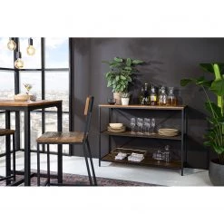 Ars manufacti Chaises de bar Grasby (lot de 2) - Pin recyclé / Métal - Pin foncé / Noir -Commodes enfant Soldes 1000219221 220301 030 DETAILS P000000001000219221