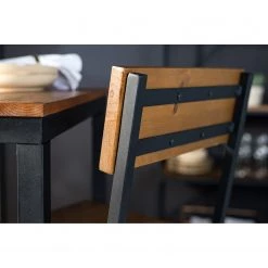 Ars manufacti Chaises de bar Grasby (lot de 2) - Pin recyclé / Métal - Pin foncé / Noir -Commodes enfant Soldes 1000219221 220301 070 DETAILS P000000001000219221