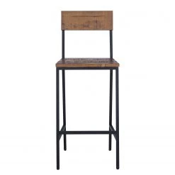 Ars manufacti Chaises de bar Grasby (lot de 2) - Pin recyclé / Métal - Pin foncé / Noir -Commodes enfant Soldes 1000219221 220303 030 DETAILS P000000001000219221