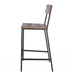 Ars manufacti Chaises de bar Grasby (lot de 2) - Pin recyclé / Métal - Pin foncé / Noir -Commodes enfant Soldes 1000219221 220303 035 DETAILS P000000001000219221