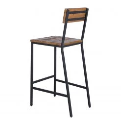 Ars manufacti Chaises de bar Grasby (lot de 2) - Pin recyclé / Métal - Pin foncé / Noir -Commodes enfant Soldes 1000219221 220303 040 DETAILS P000000001000219221