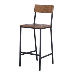 Ars manufacti Chaises de bar Grasby (lot de 2) - Pin recyclé / Métal - Pin foncé / Noir -Commodes enfant Soldes 1000219221 220816 030 DETAILS P000000001000219221