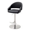 Fredriks Chaise de bar Elburn - Imitation cuir / Acier inoxydable - Noir