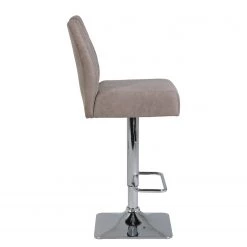 Loftscape Chaises de bar Topid II (lot de 2) - Microfibre / Acier - Beige vintage / Chrome -Commodes enfant Soldes 1000228910 201104 15385600028 DETAILS P000000001000228910