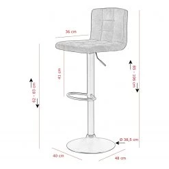 Loftscape Chaises de bar Gasny (lot de 2) - Microfibre / Acier - Marron foncé -Commodes enfant Soldes 1000228922 201104 15385600070 SKETCH DETAILS P000000001000228922 sketch
