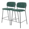 Loftscape Chaises capitonnées Muel (lot de 2) - Tissu / Acier - Vert turquoise