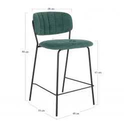 Loftscape Chaises capitonnées Muel (lot de 2) - Tissu / Acier - Vert turquoise -Commodes enfant Soldes 1000231028 201125 16492700171 SKETCH DETAILS P000000001000231028 sketch
