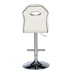 Loftscape Chaises de bar Yoncalla (lot de 2) - Imitation cuir / Métal - Noir et blanc - Chrome -Commodes enfant Soldes 1000231303 220411 031 DETAILS P000000001000231303