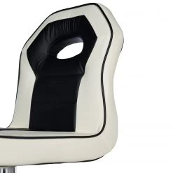 Loftscape Chaises de bar Yoncalla (lot de 2) - Imitation cuir / Métal - Noir et blanc - Chrome -Commodes enfant Soldes 1000231303 220411 036 DETAILS P000000001000231303