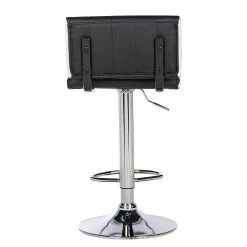 Loftscape Chaises de bar Moire (lot de 2) - Imitation cuir / Métal - Noir et blanc - Chrome -Commodes enfant Soldes 1000231307 220406 040 DETAILS P000000001000231307