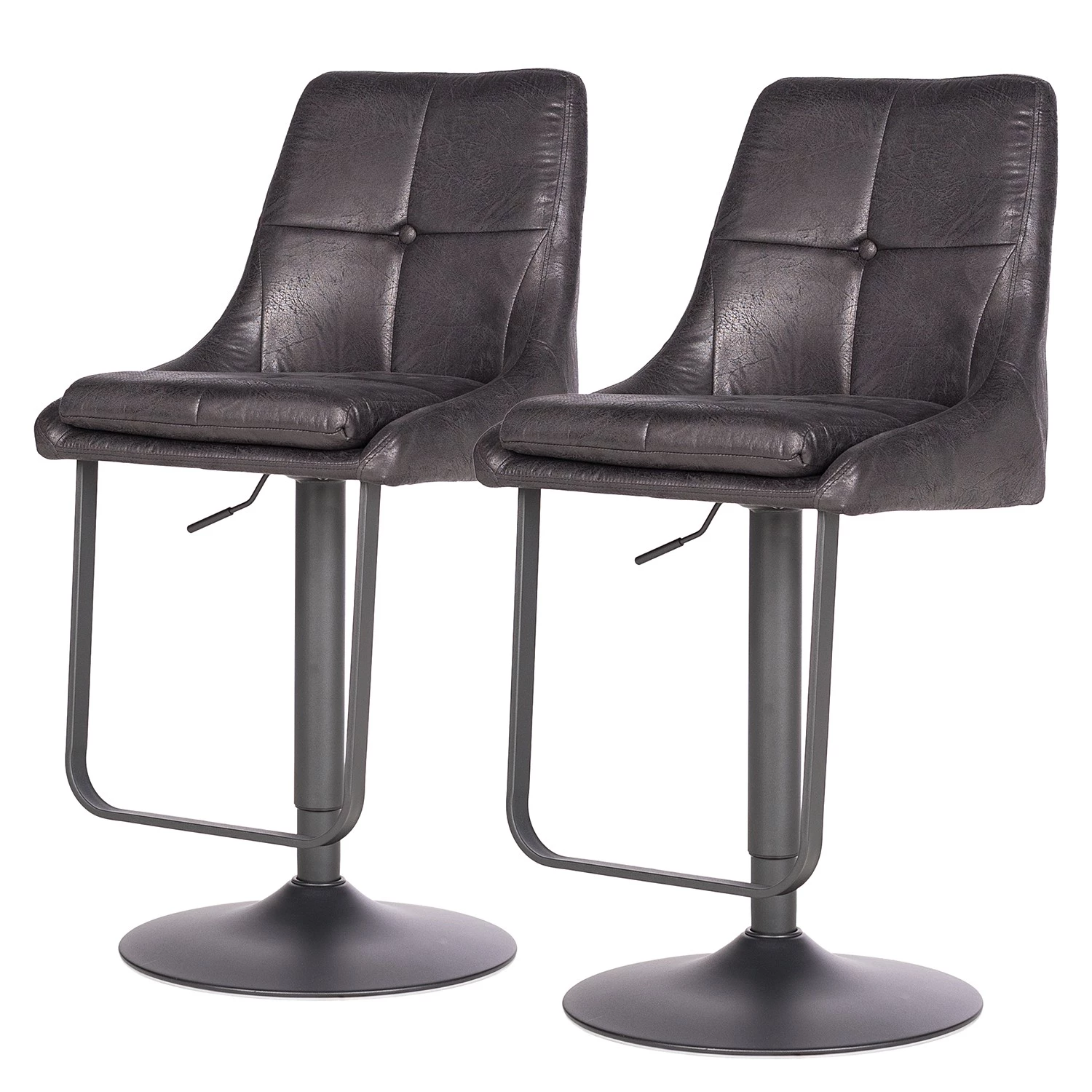 Loftscape Chaises de bar Tessel (lot de 2) - Microfibre / Fer - Noir vintage / Noir 1 Loftscape Chaises de bar Tessel (lot de 2) - Microfibre / Fer - Noir vintage / Noir