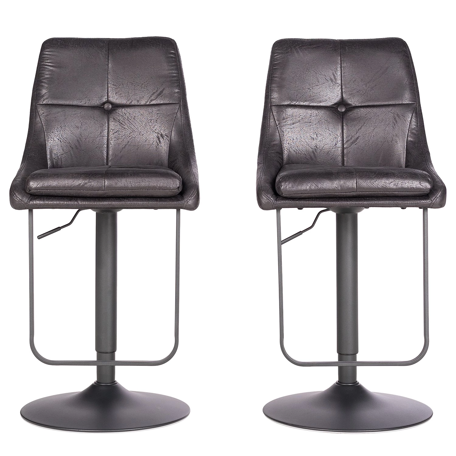 Loftscape Chaises de bar Tessel (lot de 2) - Microfibre / Fer - Noir vintage / Noir 2 Loftscape Chaises de bar Tessel (lot de 2) - Microfibre / Fer - Noir vintage / Noir – Image 2