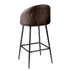 Loftscape Chaises de bar (lot de 2) - Microfibre / Acier - Marron foncé / Noir -Commodes enfant Soldes 1000233996 210108 13133900454 DETAILS P000000001000233996