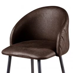 Loftscape Chaises de bar (lot de 2) - Microfibre / Acier - Marron foncé / Noir -Commodes enfant Soldes 1000233996 210108 13134000455 DETAILS P000000001000233996