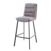 Mørteens Chaise de bar Tillac - Tissu / Acier - Gris chiné / Noir