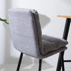 Mørteens Chaise de bar Tillac - Tissu / Acier - Gris chiné / Noir -Commodes enfant Soldes 1000235382 220801 030 DETAILS P000000001000235382