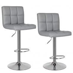Loftscape Chaises de bar Marcon (lot de 2) - Imitation cuir / Fer - Gris / Chrome 9 Loftscape Chaises de bar Marcon (lot de 2) - Imitation cuir / Fer - Gris / Chrome -Commodes enfant Soldes 1000235729 210118 06440500219 DETAILS P000000001000235729
