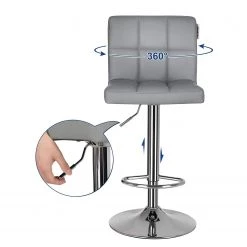 Loftscape Chaises de bar Marcon (lot de 2) - Imitation cuir / Fer - Gris / Chrome 10 Loftscape Chaises de bar Marcon (lot de 2) - Imitation cuir / Fer - Gris / Chrome -Commodes enfant Soldes 1000235729 210118 06440600220 DETAILS P000000001000235729