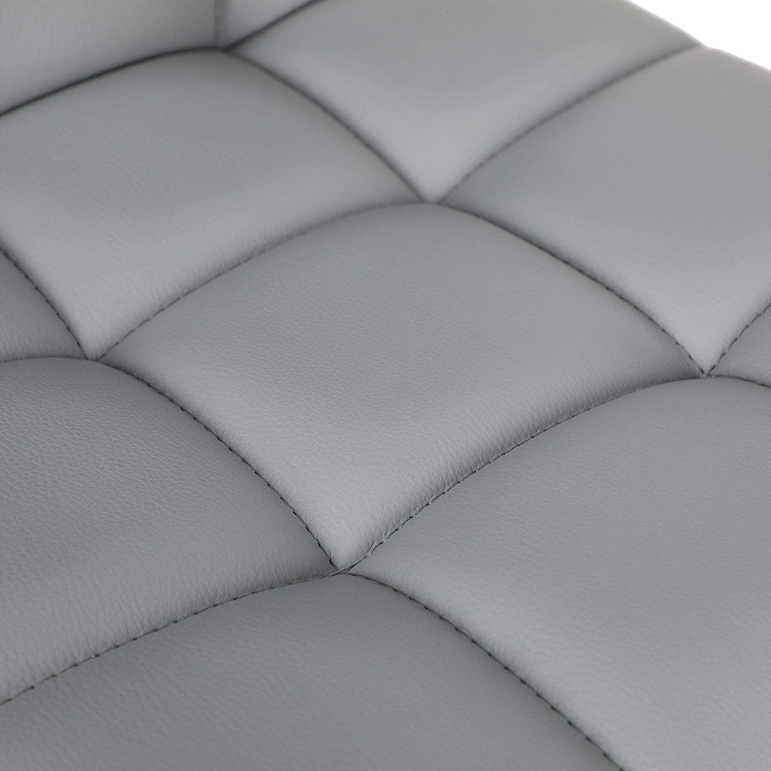 Loftscape Chaises de bar Marcon (lot de 2) - Imitation cuir / Fer - Gris / Chrome 6 Loftscape Chaises de bar Marcon (lot de 2) - Imitation cuir / Fer - Gris / Chrome – Image 6