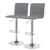 Loftscape Chaises de bar Orville (lot de 2) - Tissu / Acier - Gris / Chrome