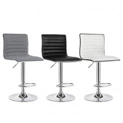 Loftscape Chaises de bar Orville (lot de 2) - Tissu / Acier - Gris / Chrome -Commodes enfant Soldes 1000235751 210118 06453800292 DETAILS P000000001000235751