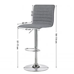 Loftscape Chaises de bar Orville (lot de 2) - Tissu / Acier - Gris / Chrome -Commodes enfant Soldes 1000235751 210118 06455000296 SKETCH DETAILS P000000001000235751 sketch