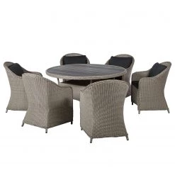 Ensemble de jardin Clover (7 éléments) - Polypropylène / Polyester - Gris