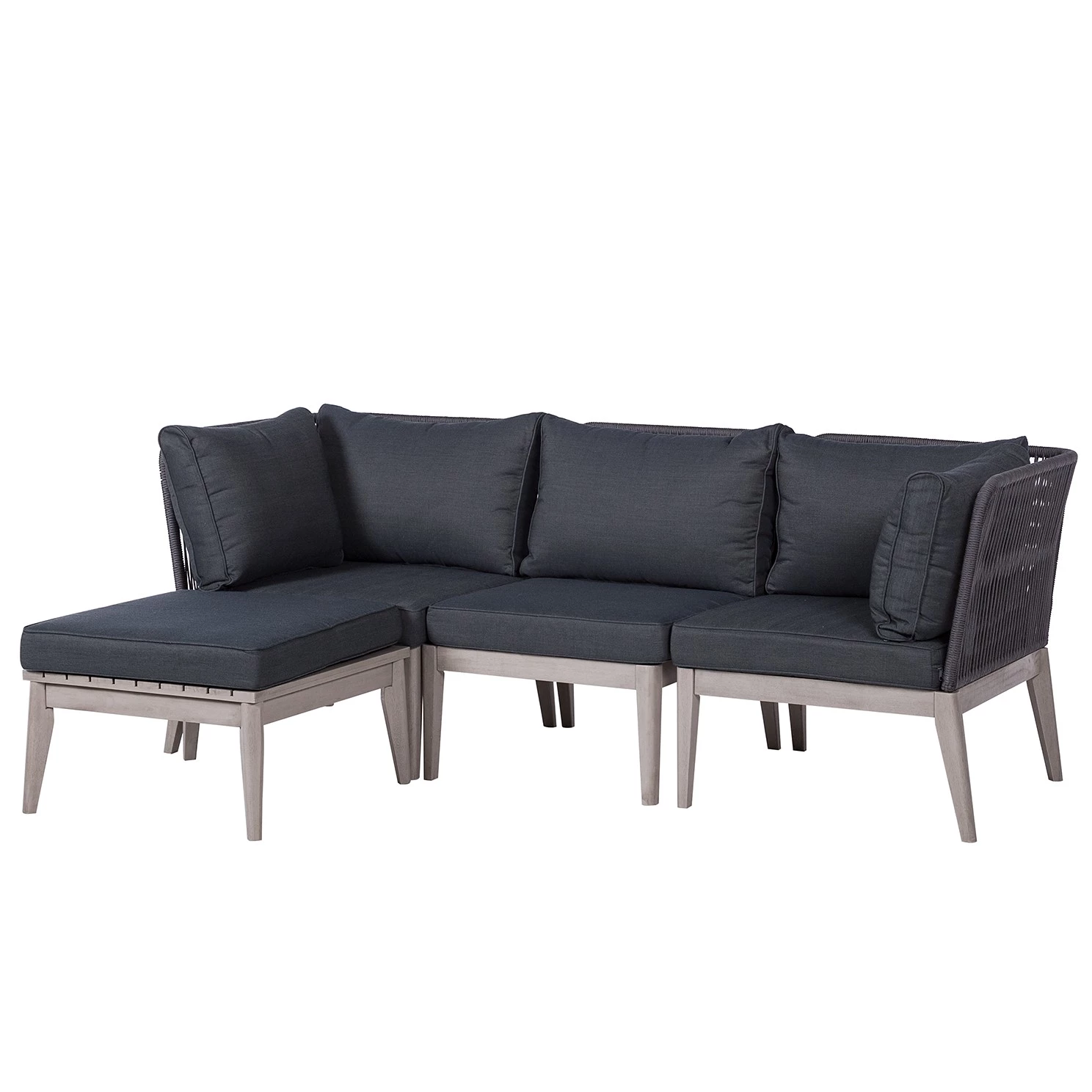 Salon de jardin Fifo I (4 éléments) - Acacia massif / Polyester - Gris 1 Salon de jardin Fifo I (4 éléments) - Acacia massif / Polyester - Gris