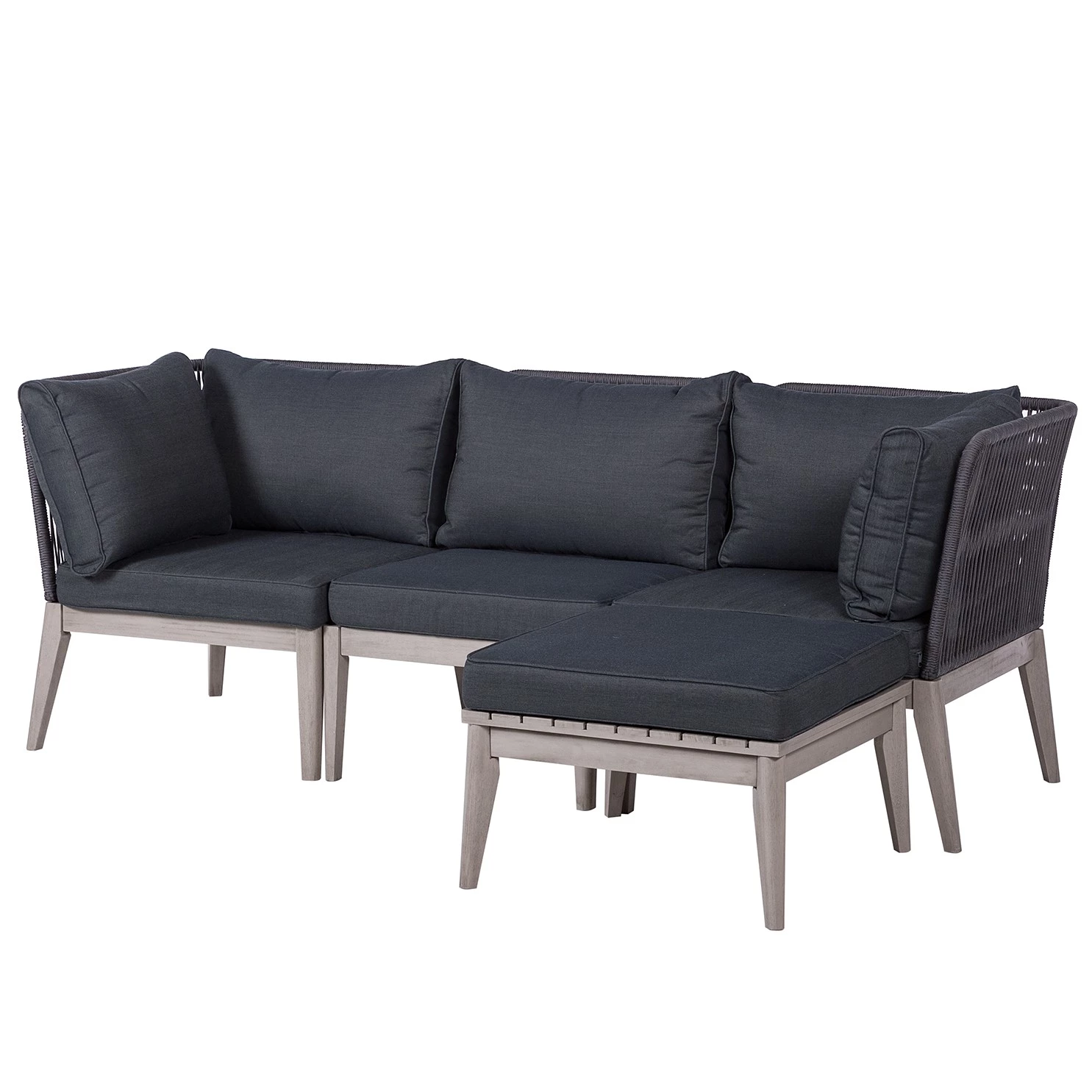 Salon de jardin Fifo I (4 éléments) - Acacia massif / Polyester - Gris 3 Salon de jardin Fifo I (4 éléments) - Acacia massif / Polyester - Gris – Image 3